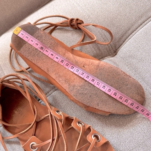 Zimmermann Leather Gladiator Flat Sandals strappy wrap riveted brown tan boho - Picture 4 of 12